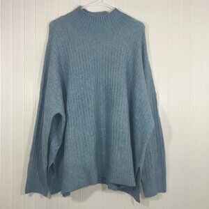 Loft XL blue long sleeve oversized mock neck style sweater